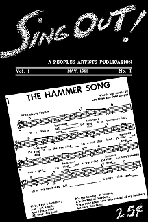 The Hammer Song on the cover of Sing Out Magazine